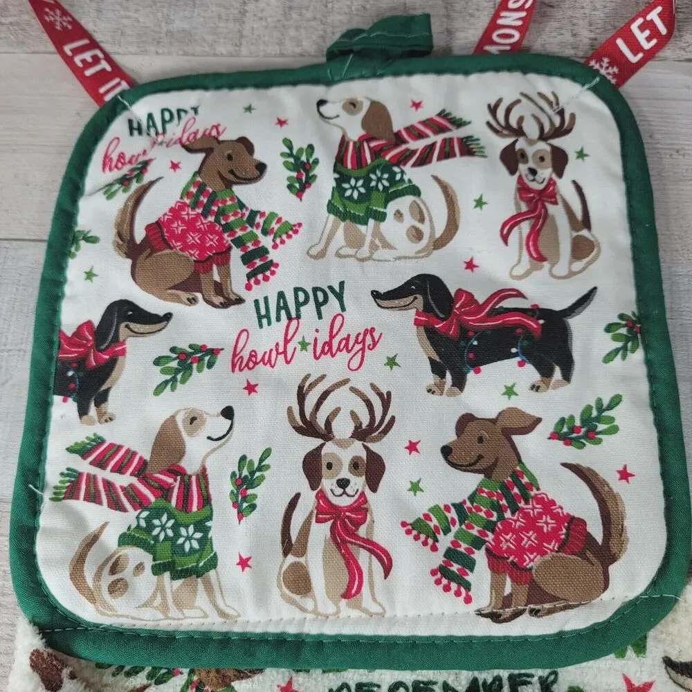 Child Holiday Christmas Apron Santa Paws Baking Hand Made